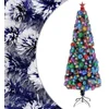 Image de vidaXL - Kunstkerstboom - met - verlichting - 210 - cm - glasvezel - wit - en - blauw