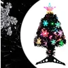 Image de vidaXL - Kerstboom - met - LED-sneeuwvlokken - 64 - cm - glasvezel - zwart
