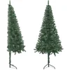 Image de vidaXL - Kunstkerstboom - hoek - 150 - cm - PVC - groen