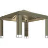 Image de vidaXL - Prieel - met - dubbel - dak - en - LED-lichtslinger - 3x3x2,7 - m - taupe