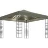 Image de vidaXL - Tuinpaviljoen - met - LED-lichtslinger - 3x3 - m - taupe