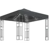 Image de vidaXL - Prieel - met - LED-lichtslinger - 3x3 - m - stof - antracietkleurig