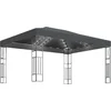 Image de vidaXL - Prieel - met - LED-lichtslinger - 3x4 - m - stof - antracietkleurig