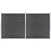 Image de vidaXL - Schuttingpanelenset - 353x186 - cm - HKC - zwart