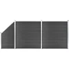 Image de vidaXL - Schuttingpanelenset - 446x(105-186) - cm - HKC - zwart