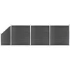 Image de vidaXL - Schuttingpanelenset - 619x(105-186) - cm - HKC - zwart