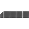 Image de vidaXL - Schuttingpanelenset - 792x(105-186) - cm - HKC - zwart
