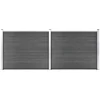 Image de vidaXL - Schuttingpanelenset - 353x146 - cm - HKC - zwart