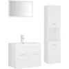Image de vidaXL - Badkamermeubelset - bewerkt - hout - wit