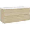 Image de vidaXL - Wastafelkast - met - ingebouwde - wastafel - bewerkt - hout - sonoma - eiken