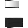 Image de vidaXL - Badkamermeubelset - bewerkt - hout - zwart