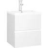 Image de vidaXL - Wastafelkast - met - ingebouwde - wastafel - bewerkt - hout - wit