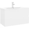 Image de vidaXL - Wastafelkast - met - ingebouwde - wastafel - spaanplaat - wit