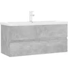 Image de vidaXL - Wastafelkast - met - ingebouwde - wastafel - spaanplaat - betongrijs
