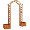 Image de vidaXL - Pergola - met - plantenbak - massief - vurenhout