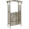 Image de vidaXL - Pergola - met - poort - 116x40x204 - cm - massief - vurenhout - grijs