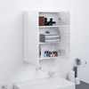 Image de vidaXL - Badkamerkast - met - spiegel - 60x15x75 - cm - MDF - glanzend - wit