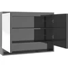 Image de vidaXL - Badkamerkast - met - spiegel - 80x15x60 - cm - MDF - glanzend - grijs