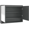 Image de vidaXL - Badkamerkast - met - spiegel - 80x15x60 - cm - MDF - grijs