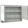 Image de vidaXL - Badkamerkast - met - spiegel - 80x15x60 - cm - MDF - betongrijs