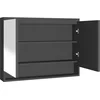 Image de vidaXL - Badkamerkast - met - spiegel - 80x15x60 - cm - MDF - antracietkleurig