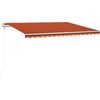 Image de vidaXL - Luifel - automatisch - met - LED - windsensor - 400x300 - cm - oranje - bruin