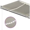 Image de vidaXL - Luifel - handmatig - uittrekbaar - met - LED - 450x300 - cm - crèmekleurig