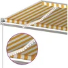 Image de vidaXL - Luifel - handmatig - uittrekbaar - met - LED - 450x300 - cm - geel - en - wit