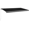 Image de vidaXL - Luifel - handmatig - uittrekbaar - met - LED - 600x300 - cm - antracietkleur