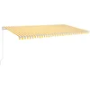 Image de vidaXL - Luifel - automatisch - met - LED - en - windsensor - 600x300 - cm - geel - en - wit