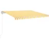 Image de vidaXL - Luifel - automatisch - uittrekbaar - 400x350 - cm - geel - en - wit