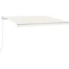 Image de vidaXL - Luifel - handmatig - uittrekbaar - met - LED - 450x350 - cm - crèmekleurig