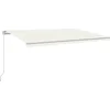 Image de vidaXL - Luifel - handmatig - uittrekbaar - met - LED - 500x350 - cm - crèmekleurig