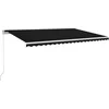 Image de vidaXL - Luifel - handmatig - uittrekbaar - met - LED - 500x350 - cm - antracietkleur
