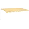 Image de vidaXL - Luifel - handmatig - uittrekbaar - 600x350 - cm - geel - en - wit
