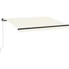 Image de vidaXL - Luifel - handmatig - uittrekbaar - met - LED - 350x250 - cm - crèmekleurig