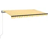 Image de vidaXL - Luifel - automatisch - uittrekbaar - 450x300 - cm - geel - en - wit