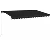 Image de vidaXL - Luifel - handmatig - uittrekbaar - met - LED - 400x350 - cm - antracietkleur
