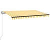 Image de vidaXL - Luifel - automatisch - uittrekbaar - 400x350 - cm - geel - en - wit