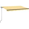 Image de vidaXL - Luifel - automatisch - met - LED - en - windsensor - 400x350 - cm - geel - en - wit