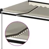 Image de vidaXL - Luifel - handmatig - uittrekbaar - met - LED - 450x350 - cm - crèmekleurig