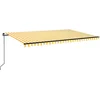 Image de vidaXL - Luifel - handmatig - uittrekbaar - 500x350 - cm - geel - en - wit