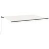 Image de vidaXL - Luifel - handmatig - uittrekbaar - met - LED - 500x350 - cm - crèmekleurig