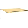 Image de vidaXL - Luifel - handmatig - uittrekbaar - met - LED - 500x350 - cm - geel - en - wit
