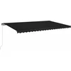Image de vidaXL - Luifel - handmatig - uittrekbaar - met - LED - 500x350 - cm - antracietkleur