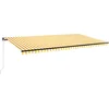 Image de vidaXL - Luifel - handmatig - uittrekbaar - 600x350 - cm - geel - en - wit