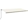 Image de vidaXL - Luifel - handmatig - uittrekbaar - met - LED - 600x350 - cm - crèmekleurig
