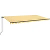 Image de vidaXL - Luifel - handmatig - uittrekbaar - met - LED - 600x350 - cm - geel - en - wit