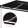 Image de vidaXL - Luifel - handmatig - uittrekbaar - met - LED - 600x350 - cm - antracietkleur