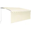 Image de vidaXL - Luifel - handmatig - uittrekbaar - met - rolgordijn - 3x2,5 - m - crèmekleur
